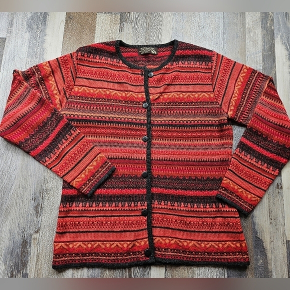 Baby Alpaca Cardigan Sweater Women's Large Made in Peru - Picture 1 of 9